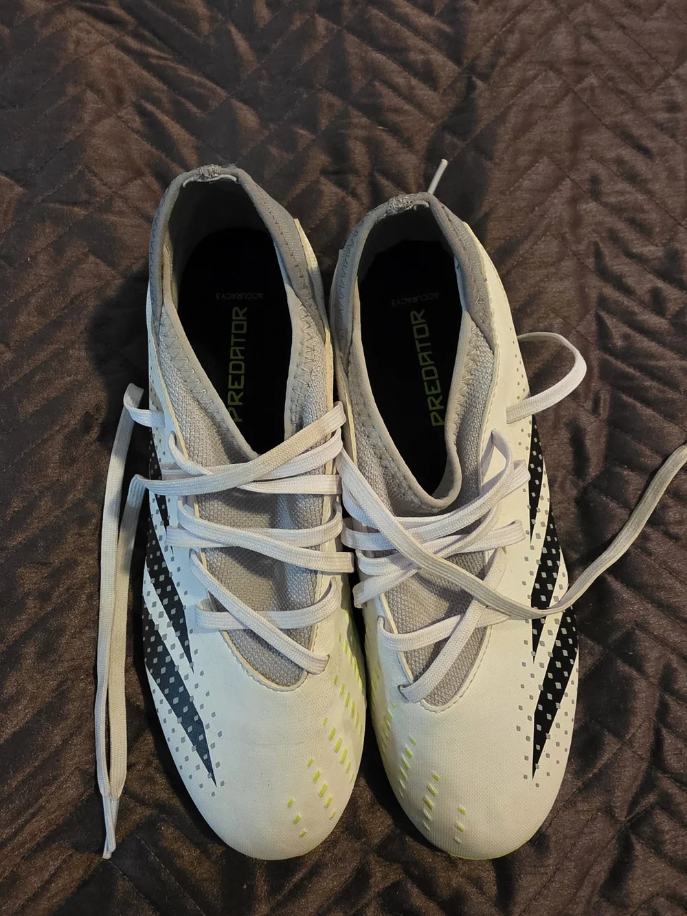 adidas Predator White Gray Neon Green Men's Soccer Cleats